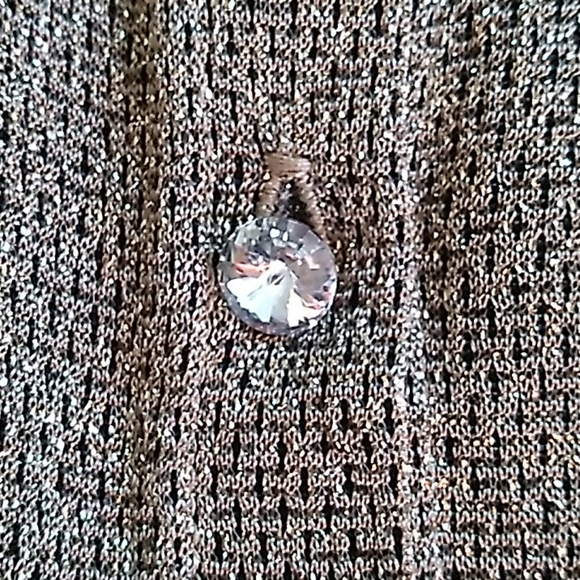 Vintage JS Collection Cropped Gold Flecked Thin Cardigan Style Sweater - Picture 5 of 7